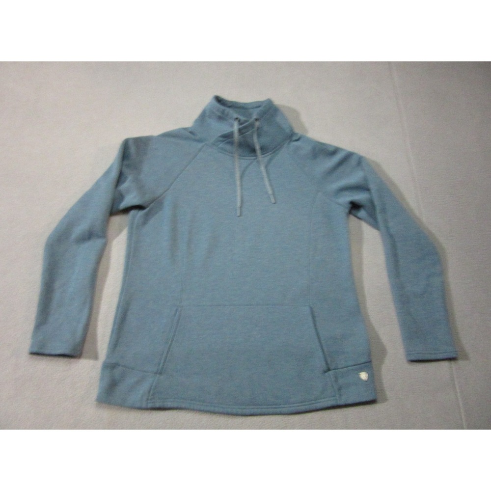 Kuhl Sweatshirt Womens Medium Blue Shawl Neck Freethinkr Fleece Lined Outdoor